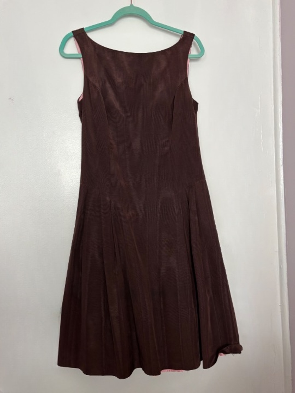 Vintage Eliza J Y2K Cocktail Dress Brown Pink Lining Sz 10